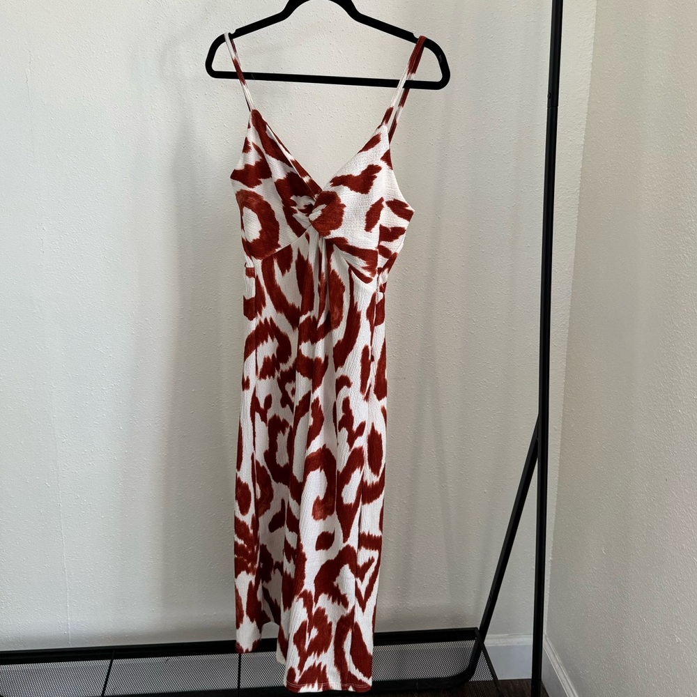 H&M patterned dress orange and white, NWT